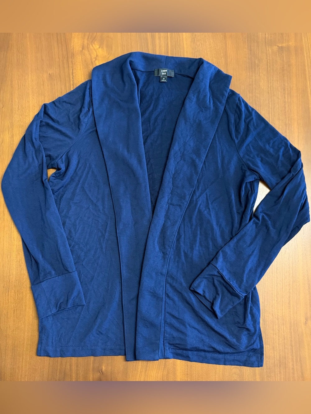 J.Crew 365 navy blue open-front shawl collar cardigan, Women’s size medium